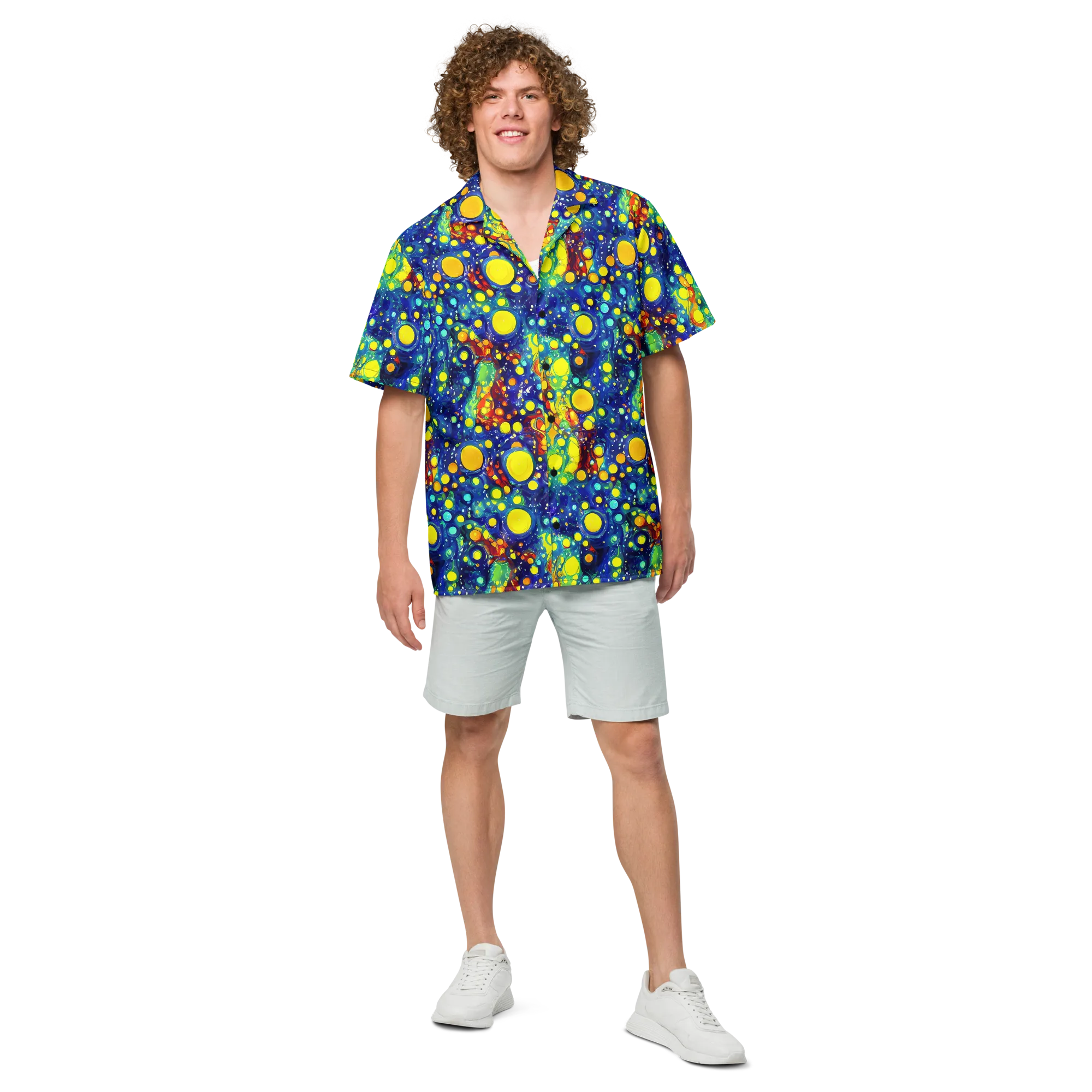 Midnight Bubbles on Button Shirt — Front