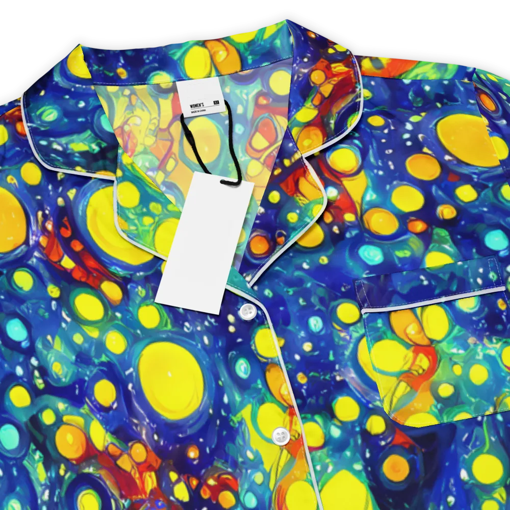 Midnight Bubbles on Women's Short Sleeve Pajama Top — Product details