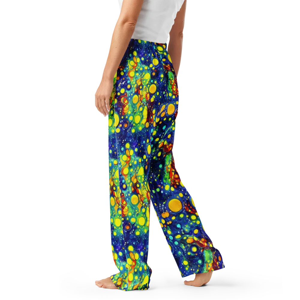 Midnight Bubbles on Women's Pajama Pants — Left