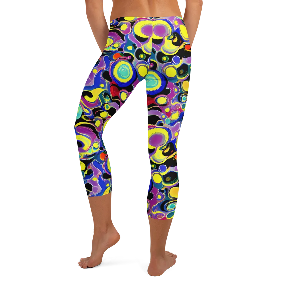 Surreal Current on Capri Leggings — Back