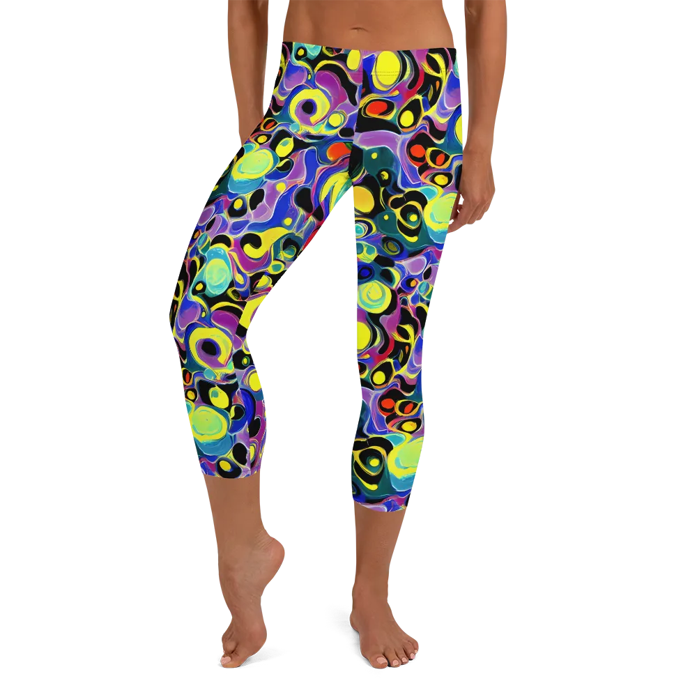 Surreal Current on Capri Leggings — Front