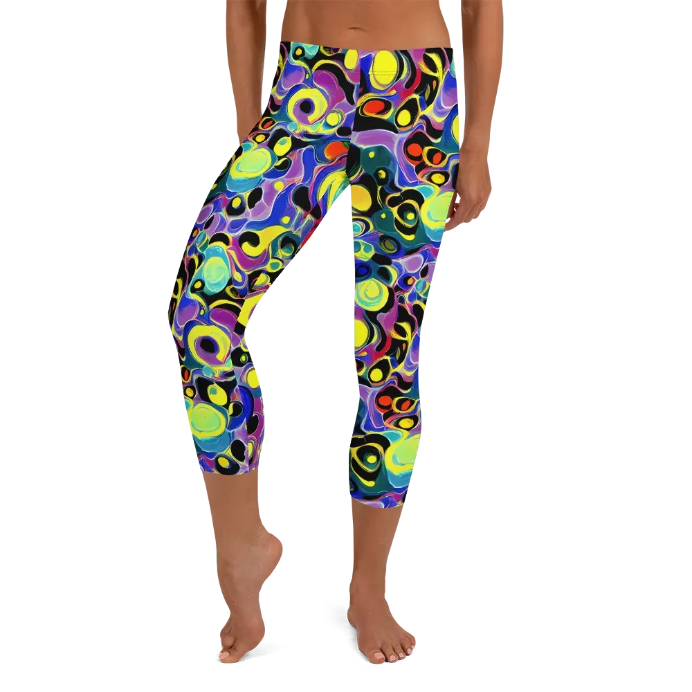 Surreal Current on Capri Leggings — Front