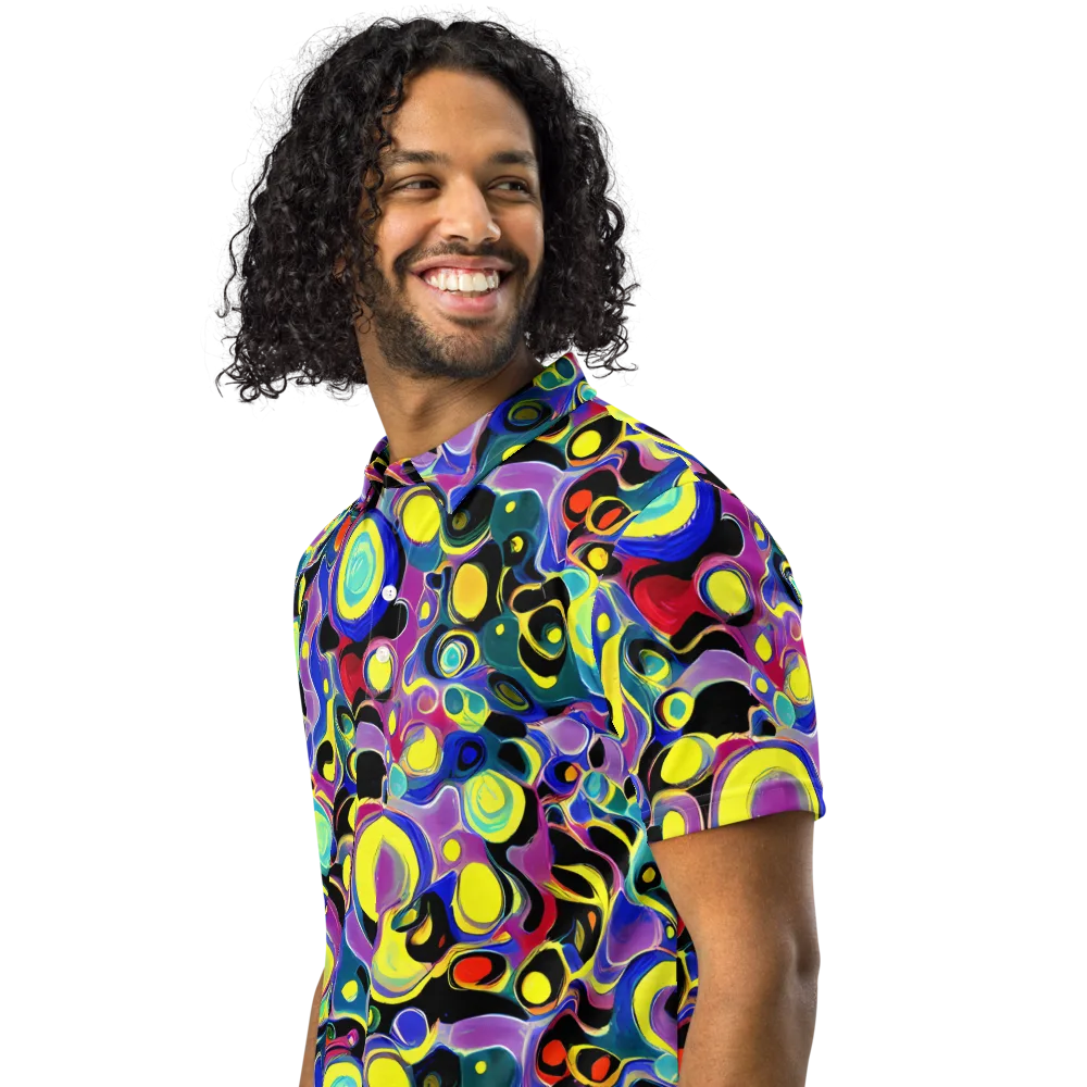 Surreal Current on Men's Slim Fit Polo Shirt — Left Front