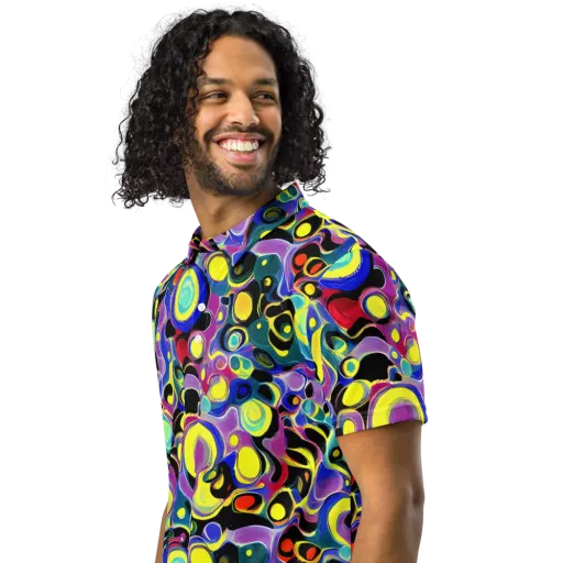 Surreal Current on a Men's Slim Fit Polo Shirt