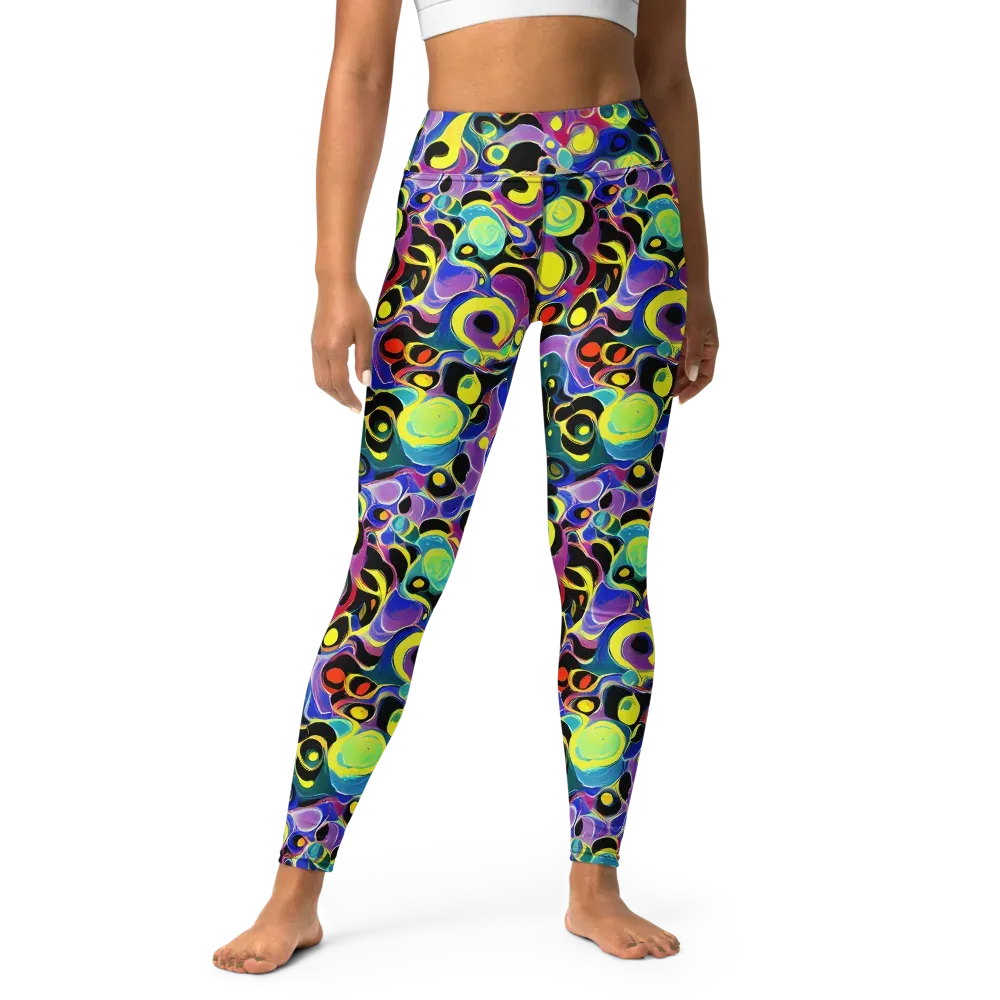 Surreal Current on Yoga Leggings — Front