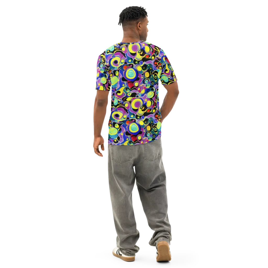 Surreal Current on Men's Cotton Crew Neck T-Shirt — Back