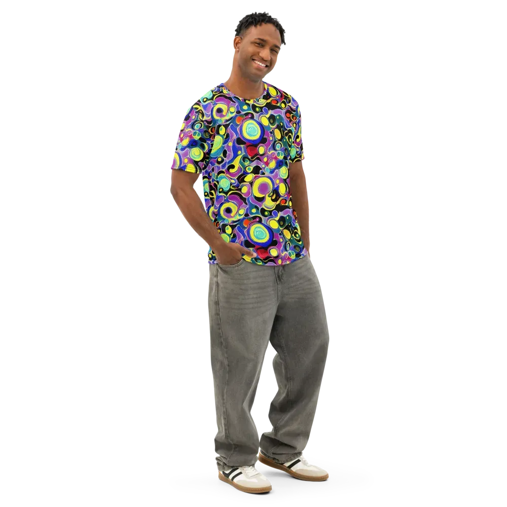 Surreal Current on Men's Cotton Crew Neck T-Shirt — Right Front