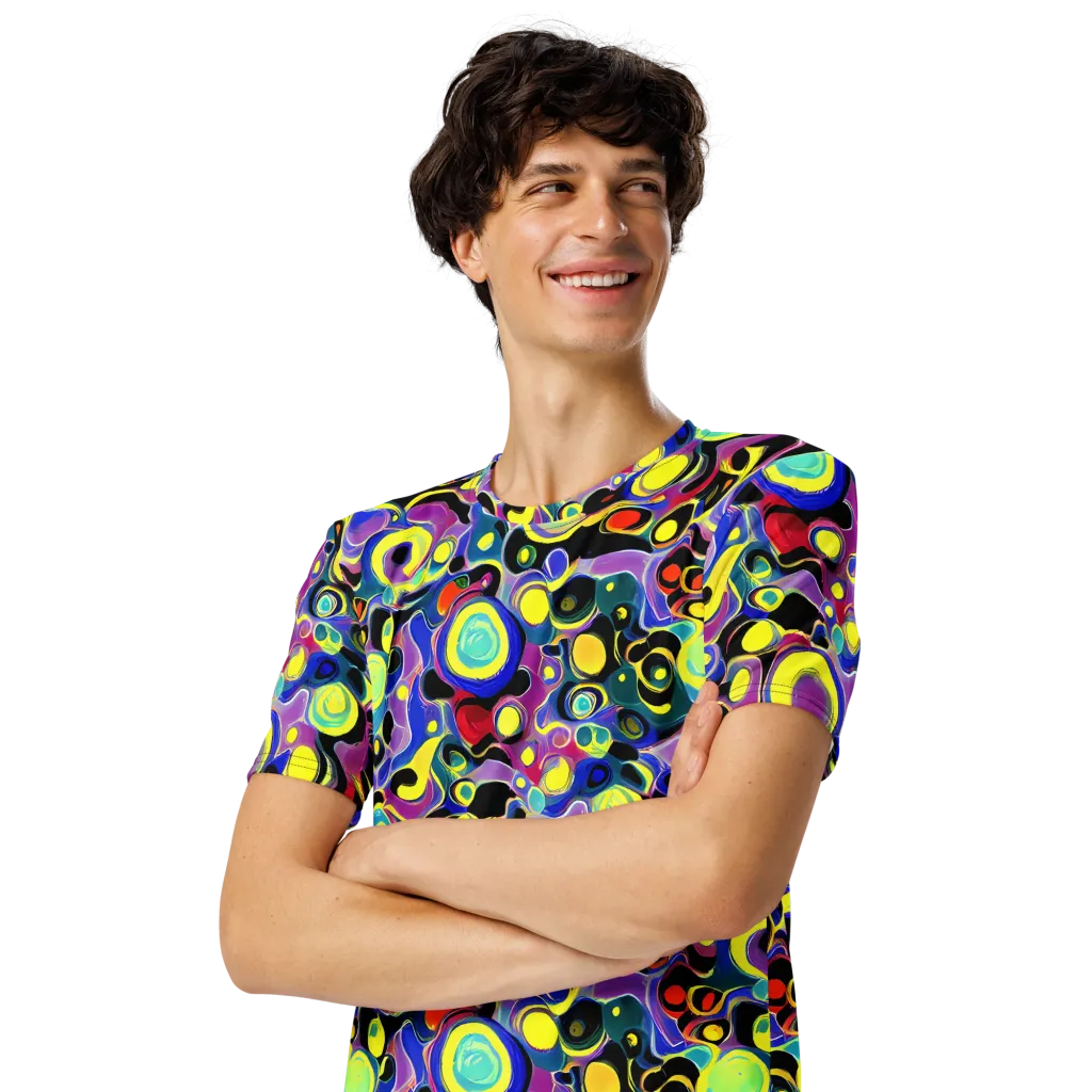Surreal Current on Men's Crew Neck T-Shirt — Left Front