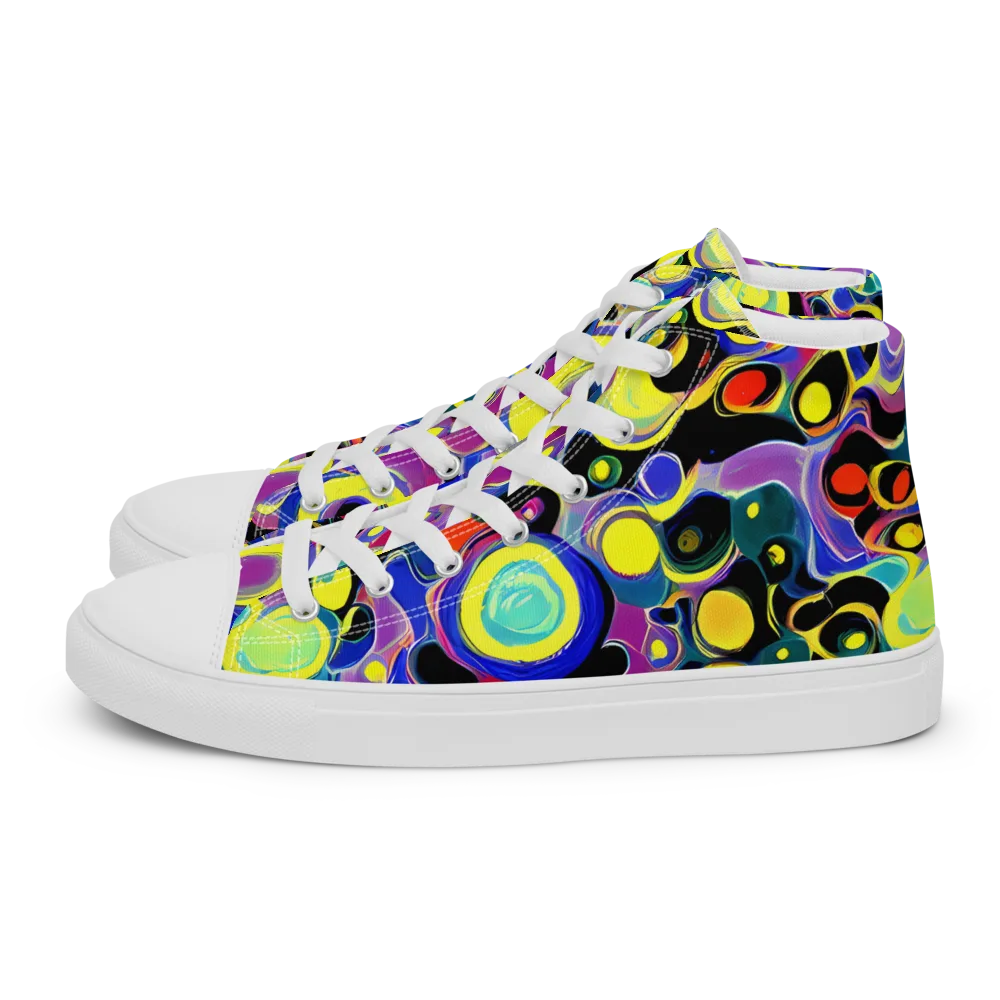 Surreal Current on Women's High Top Canvas Shoes — Left