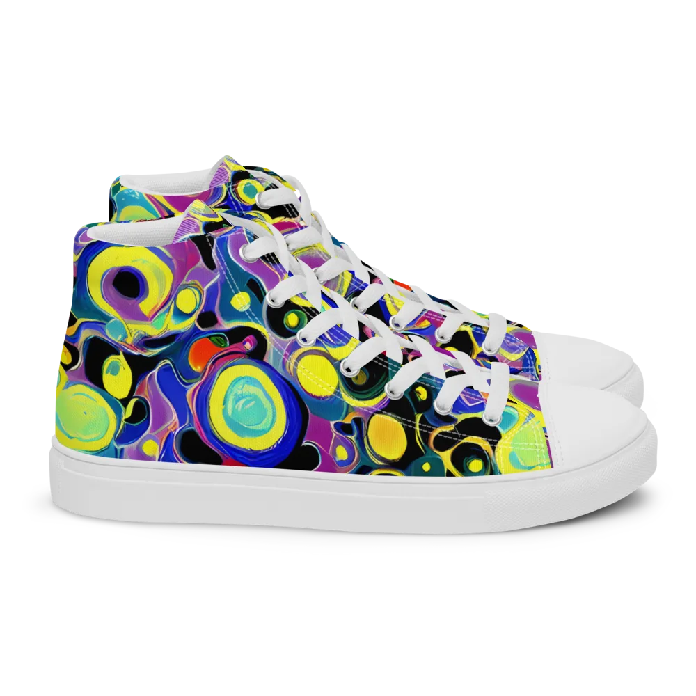 Surreal Current on Women's High Top Canvas Shoes — Right