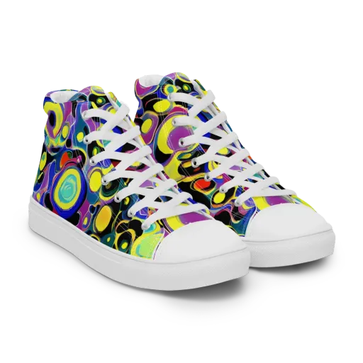 Surreal Current on a Women's High Top Canvas Shoes