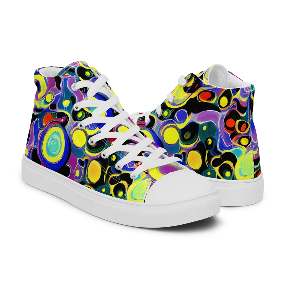 Surreal Current on Women's High Top Canvas Shoes — Right