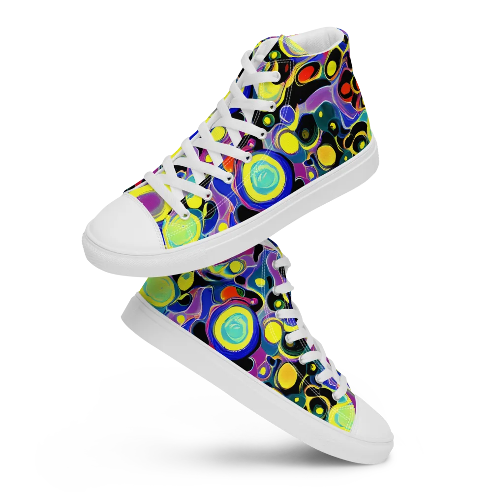 Surreal Current on Women's High Top Canvas Shoes — Front