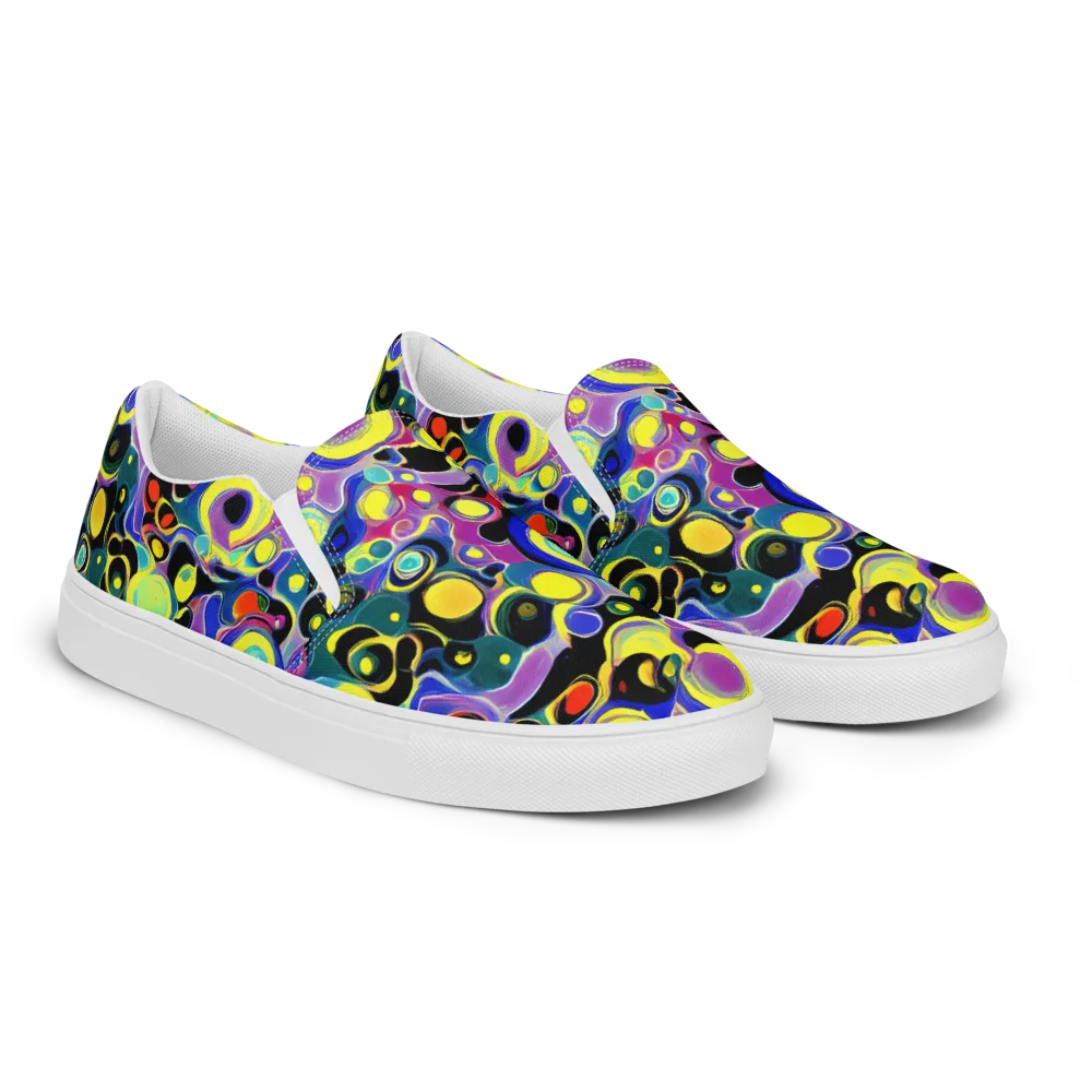 Surreal Current on Men's Slip-On Canvas Shoes — Right Front