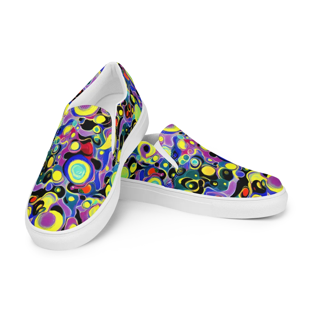 Surreal Current on Men's Slip-On Canvas Shoes — Left Front