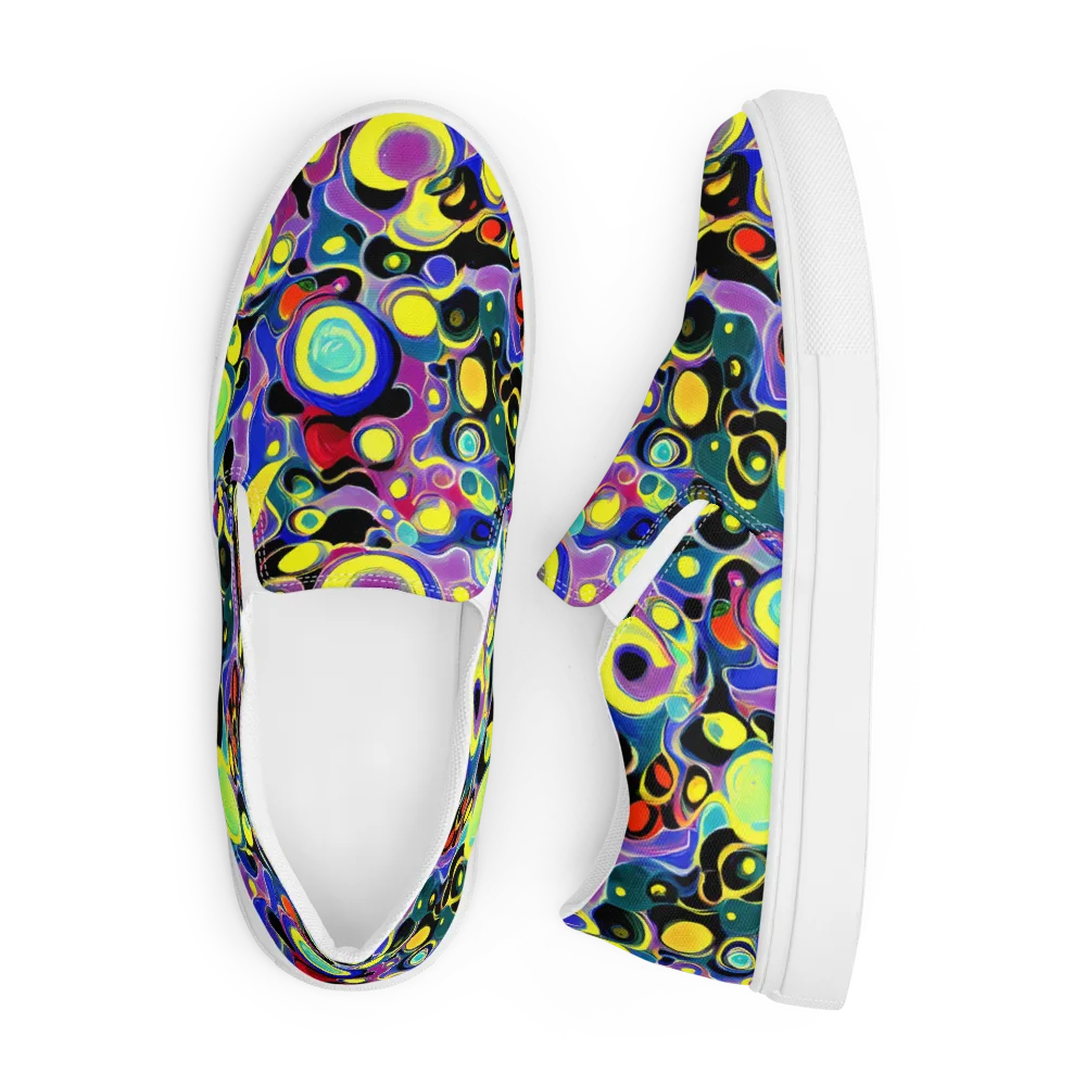 Surreal Current on Men's Slip-On Canvas Shoes — Front
