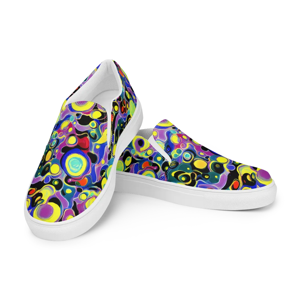 Surreal Current on Women's Slip-On Canvas Shoes — Left Front