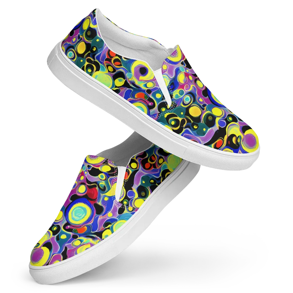 Surreal Current on Women's Slip-On Canvas Shoes — Front