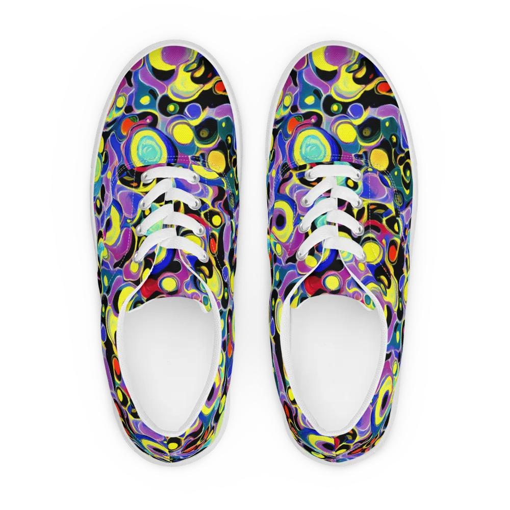 Surreal Current on Men's Lace-Up Canvas Shoes — Front