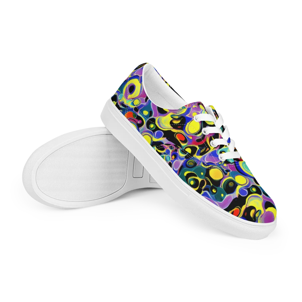 Surreal Current on Men's Lace-Up Canvas Shoes — Right Front