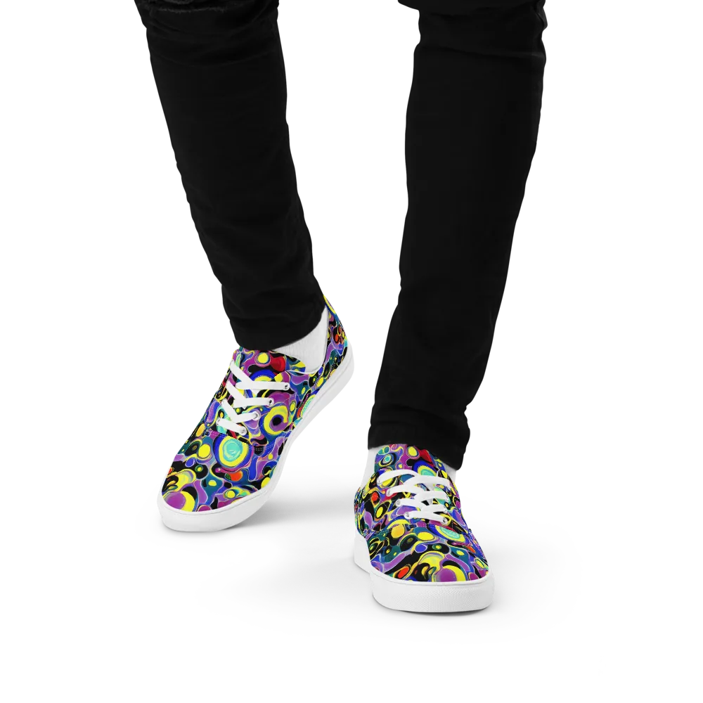 Surreal Current on Men's Lace-Up Canvas Shoes — Front