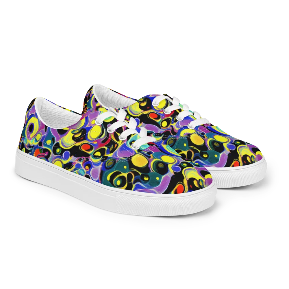 Surreal Current on Men's Lace-Up Canvas Shoes — Right Front