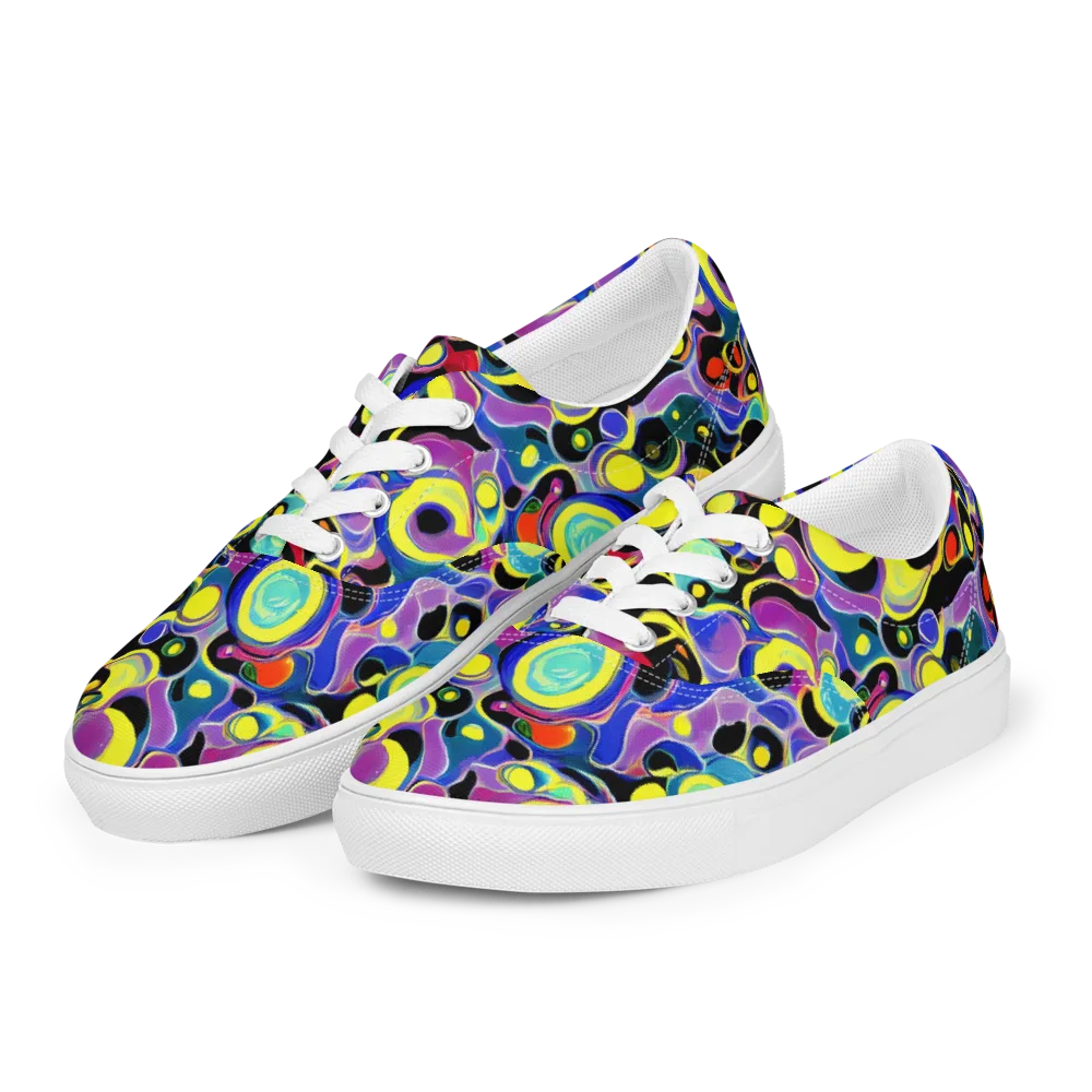 Surreal Current on Men's Lace-Up Canvas Shoes — Left Front
