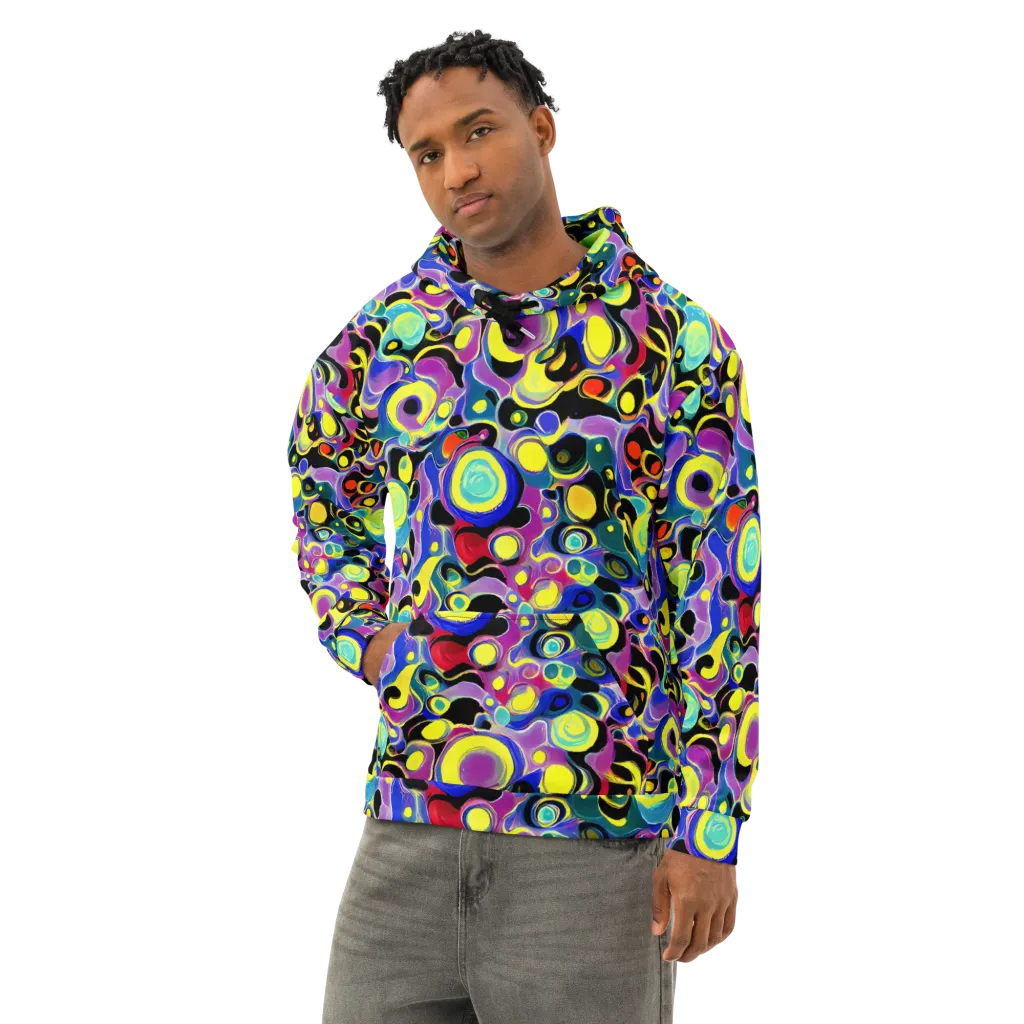 Surreal Current on Cotton Hoodie — Left Front