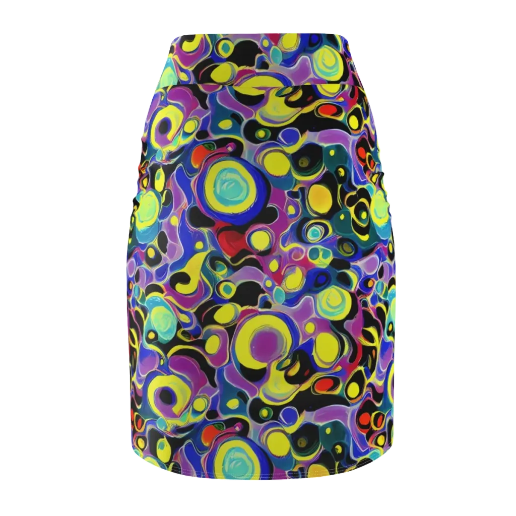 Surreal Current on Pencil Skirt — Back