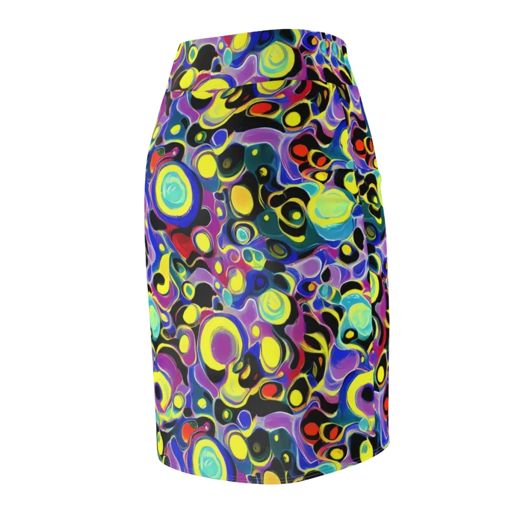 Surreal Current on Pencil Skirt — Back Side