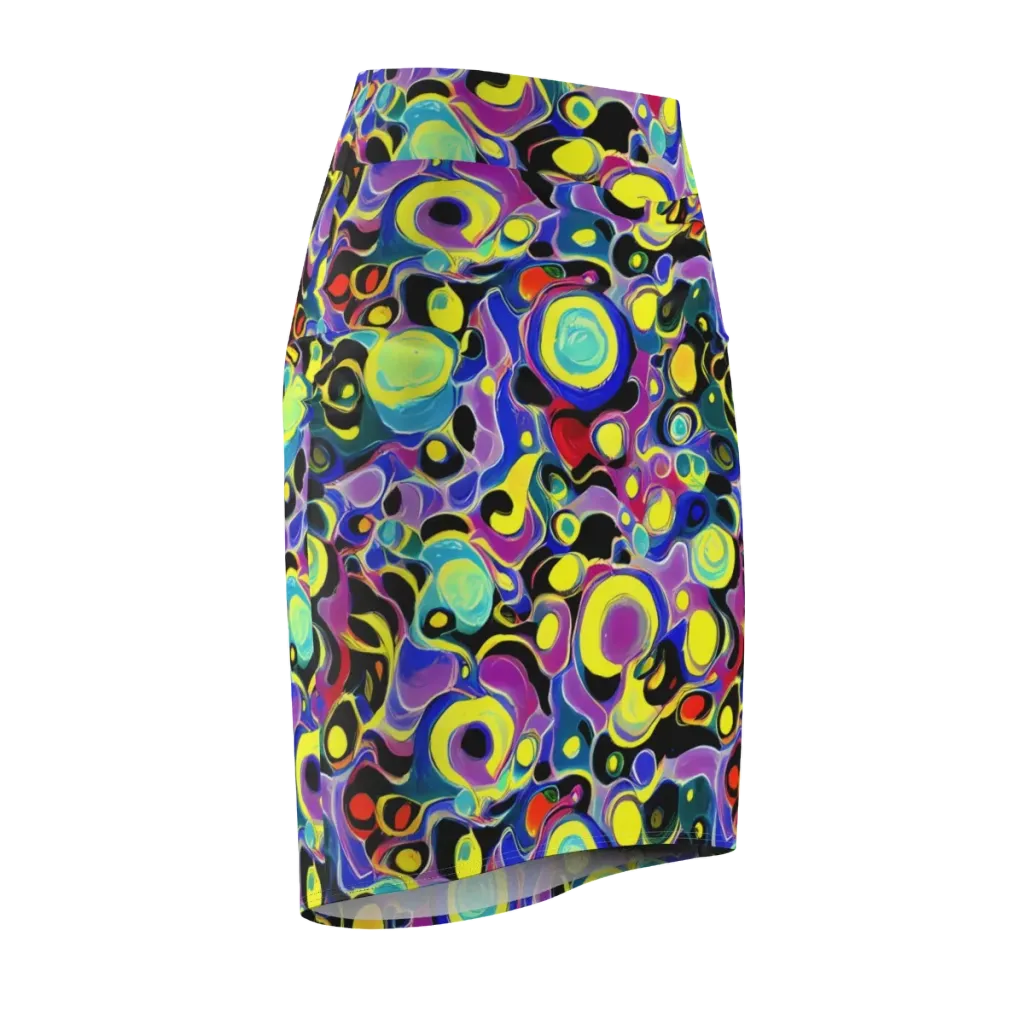 Surreal Current on Pencil Skirt — Front Side