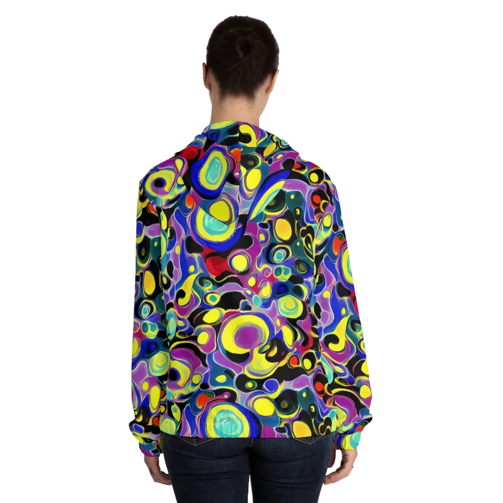 Surreal Current on Women's Full-Zip Hoodie — Back On Person