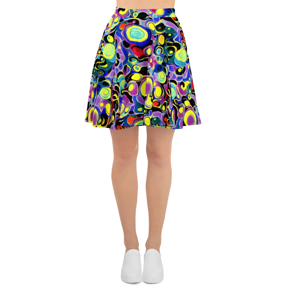 Surreal Current on Skater Skirt — Front