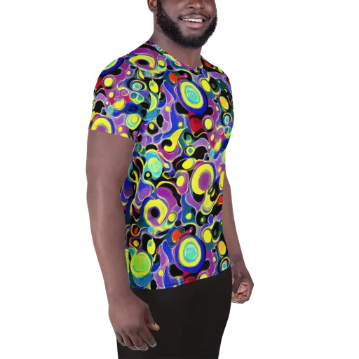 Surreal Current on a Men's Athletic T-Shirt
