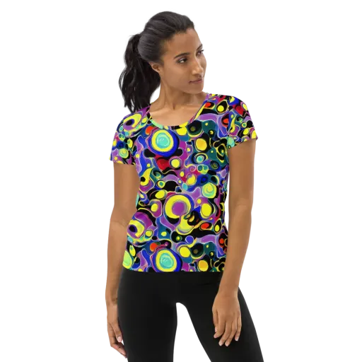 Surreal Current on a Women's Athletic T-Shirt