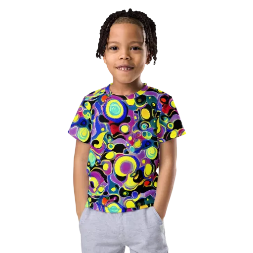 Surreal Current on a Kids Crew Neck T-Shirt