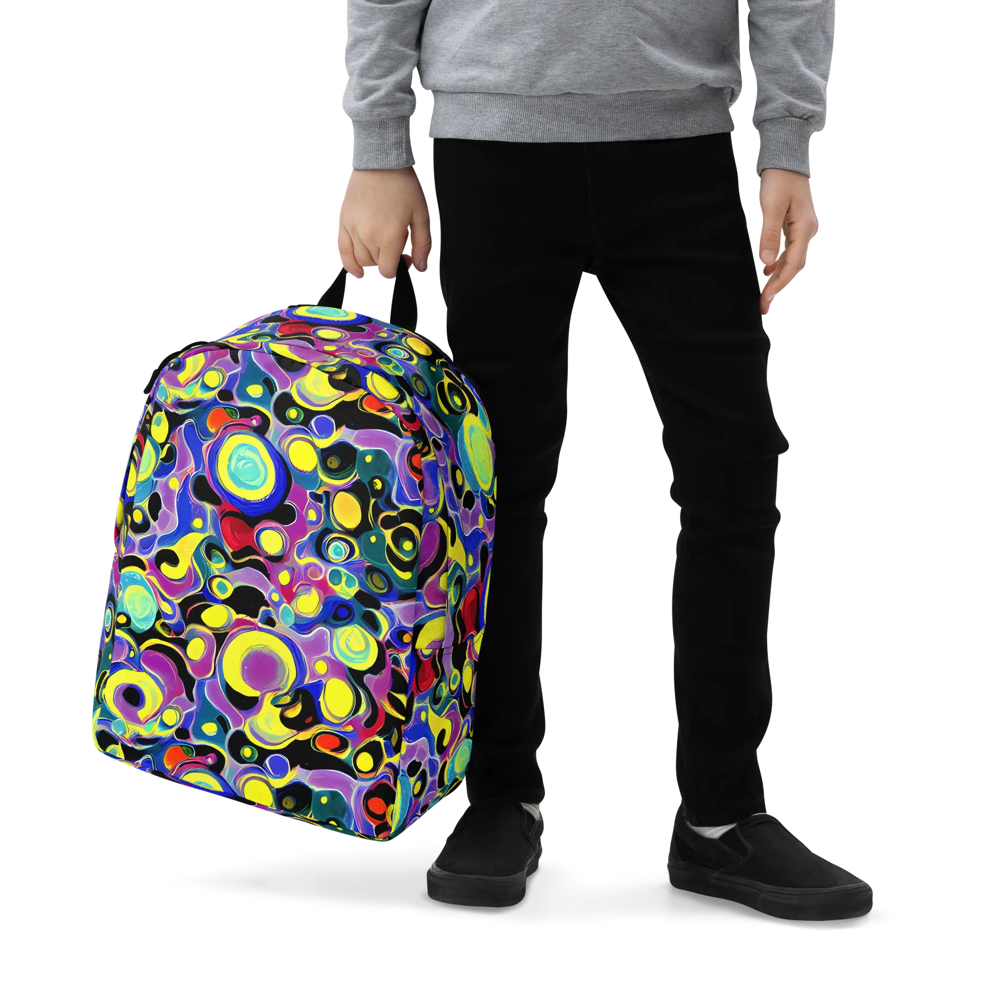 Surreal Current on Minimalist Backpack — Zoomed-in