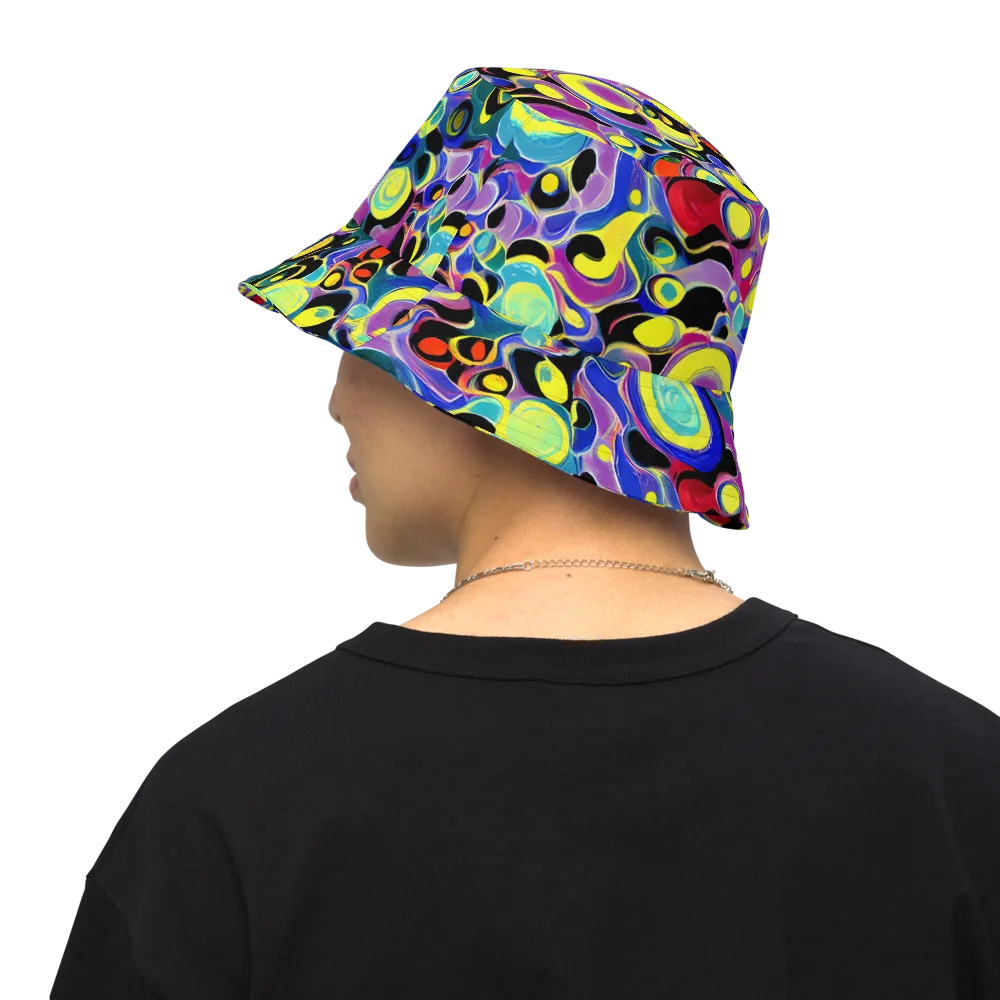 Surreal Current on Reversible Bucket Hat — Back Inside