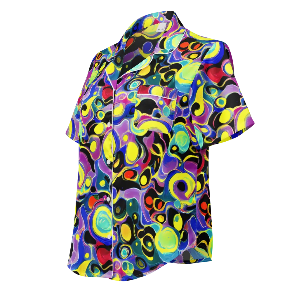 Surreal Current on Women's Short Sleeve Pajama Top — Left Front