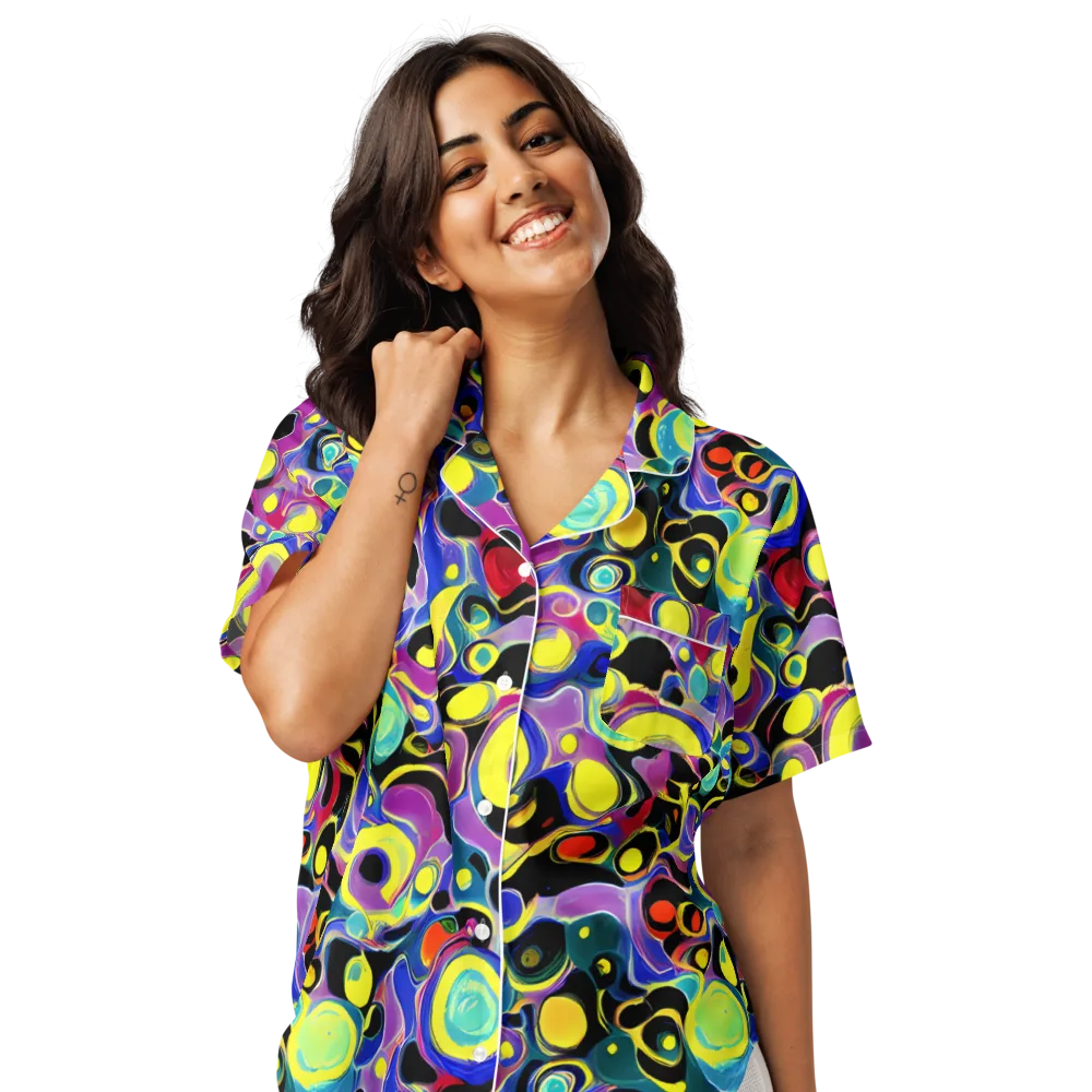 Surreal Current on Women's Short Sleeve Pajama Top — Front