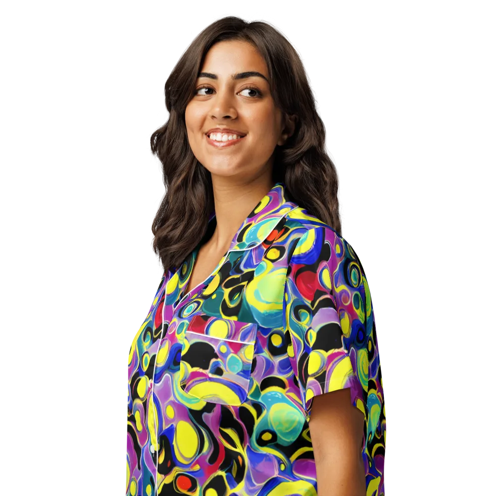 Surreal Current on Women's Short Sleeve Pajama Top — Left Front