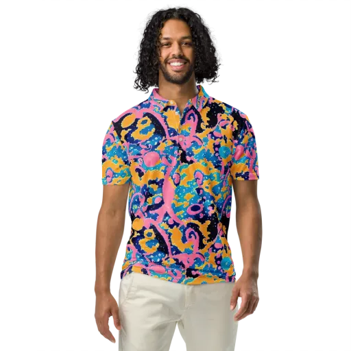 Prism Splash on a Men's Slim Fit Polo Shirt