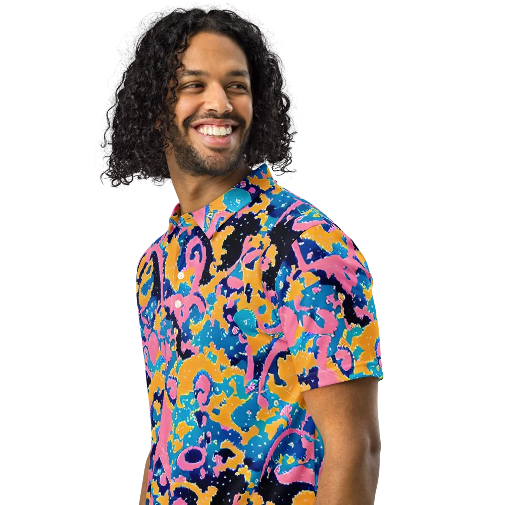 Prism Splash on Men's Slim Fit Polo Shirt — Left Front