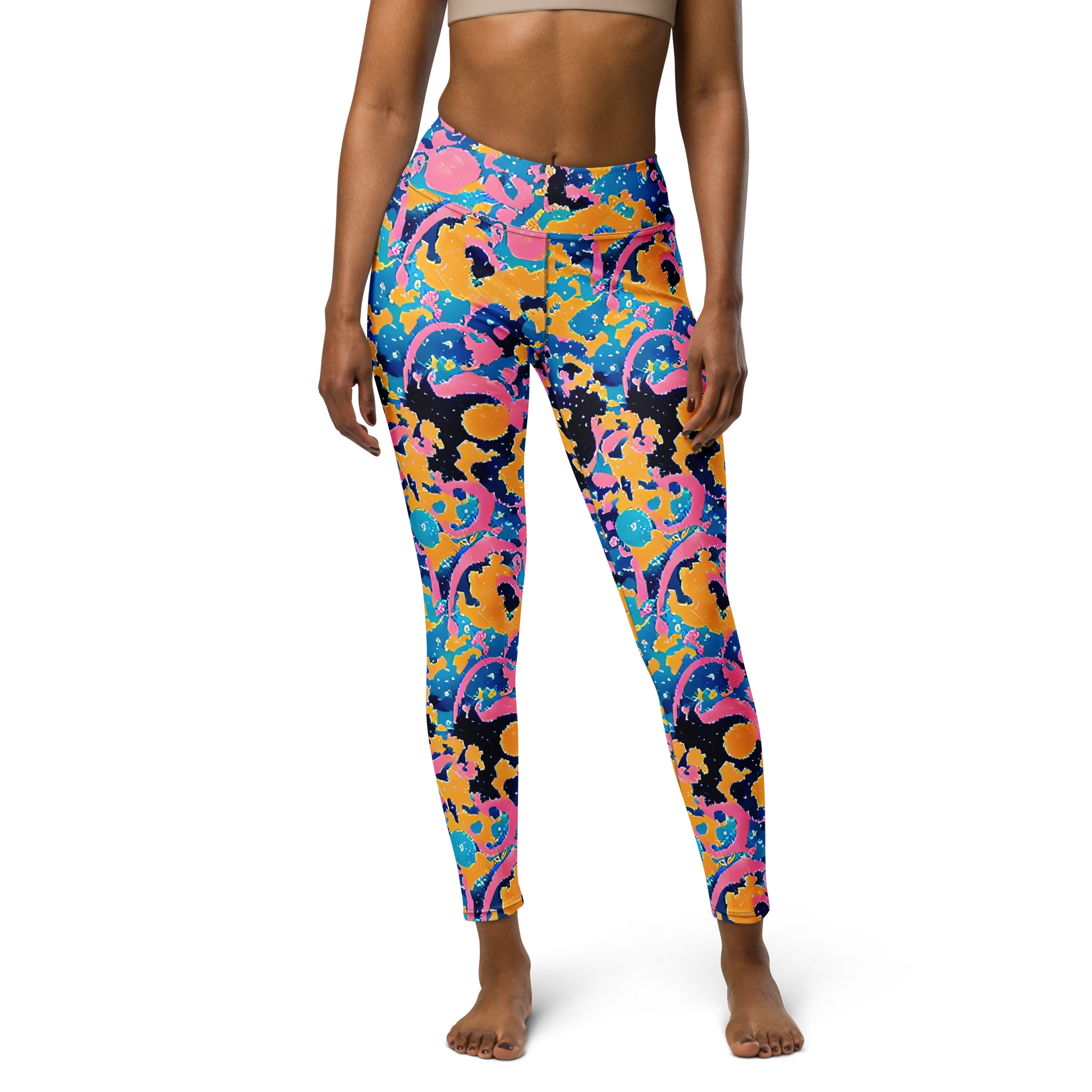 Prism Splash on Yoga Leggings — Front
