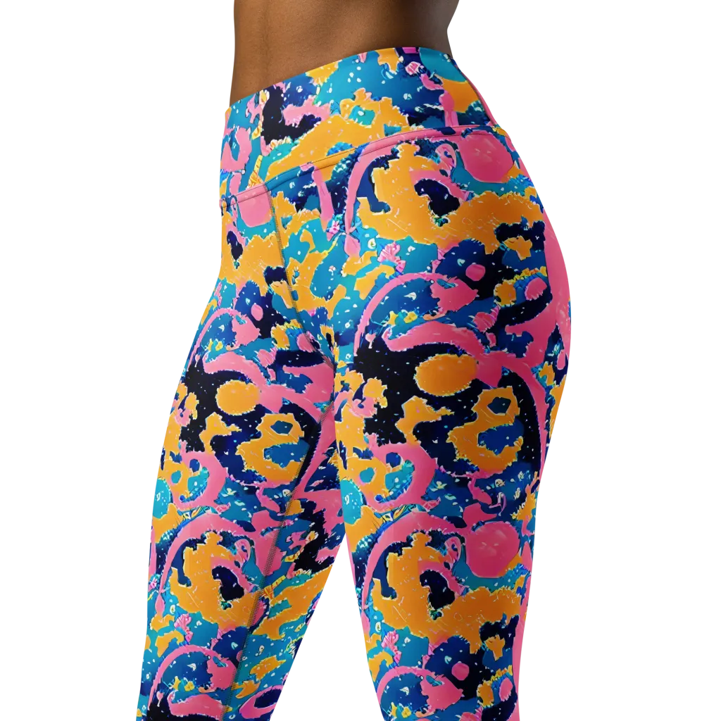 Prism Splash on Yoga Leggings — Left Front