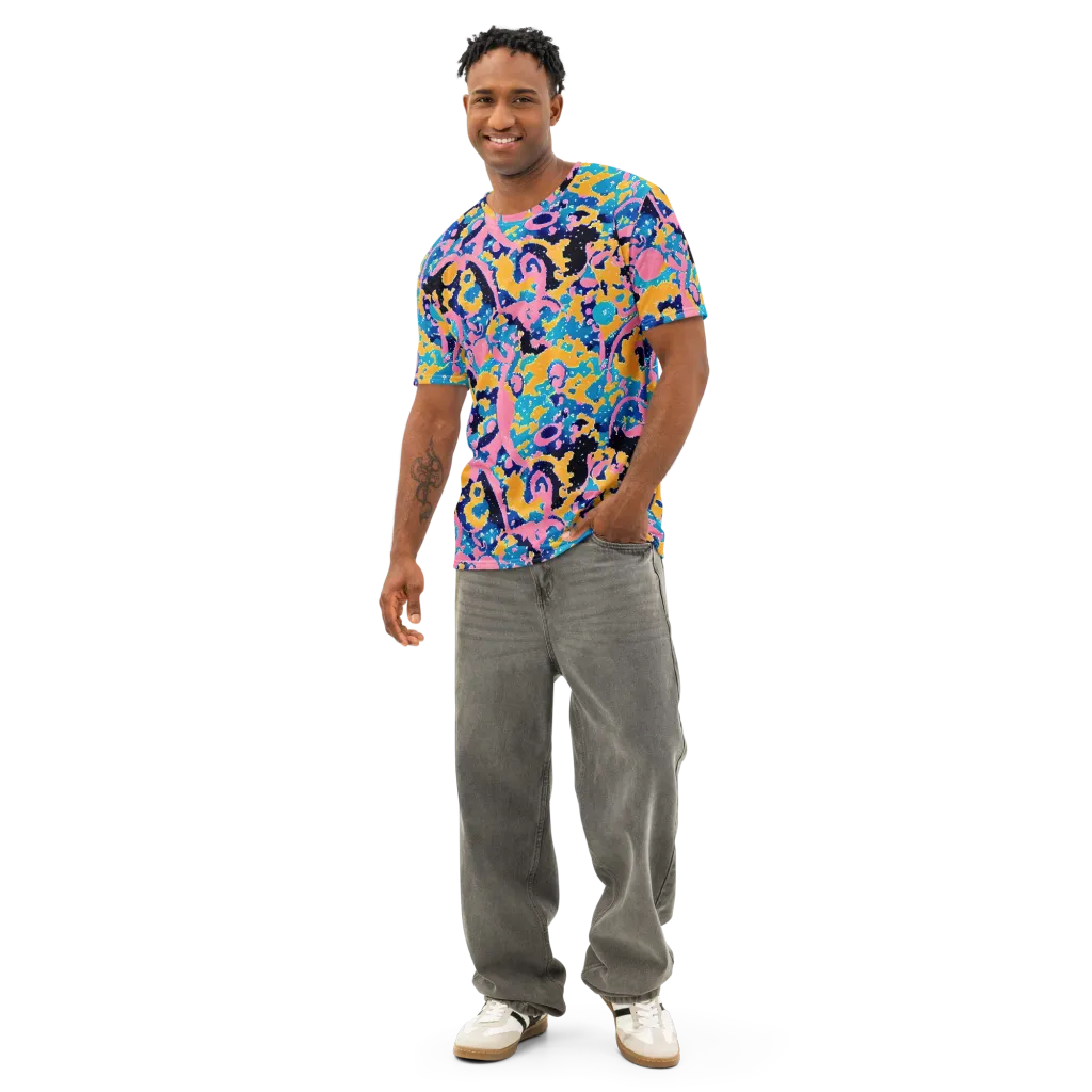 Prism Splash on Men's Cotton Crew Neck T-Shirt — Front