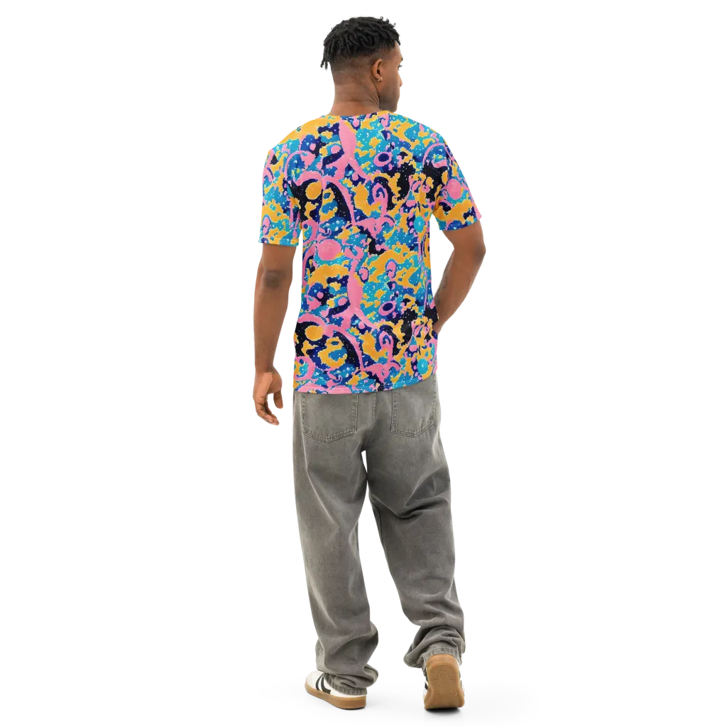 Prism Splash on Men's Cotton Crew Neck T-Shirt — Back