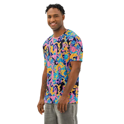 Prism Splash on a Men's Cotton Crew Neck T-Shirt
