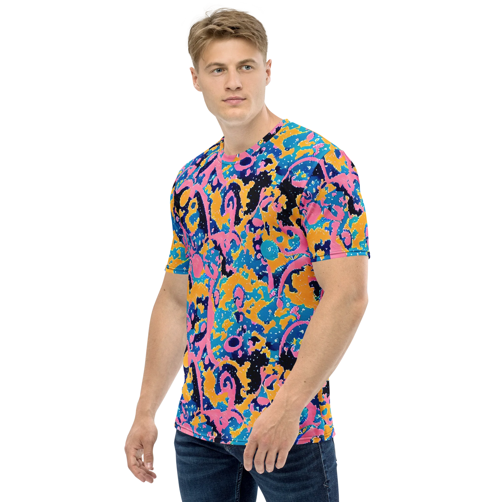 Prism Splash on Men's Crew Neck T-Shirt — Left