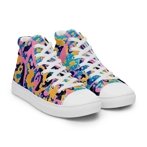 Prism Splash on a Men's High Top Canvas Shoes